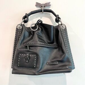 BCBGMAXAZRIA Signature Leather Top Handle Tote Bag